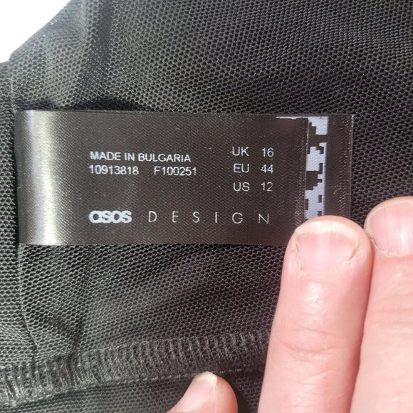 ASOS Design Black Adjustable Bralette Bikini Back Closure Top Size UK16/US12 - Picture 7 of 8